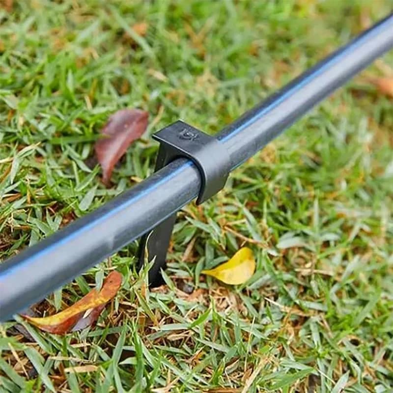 20pcs t-shaped dn16mm dn20mm pvc pipe ground stake garden lawn agriculture irrigation system pe pipe holder hose bracket black