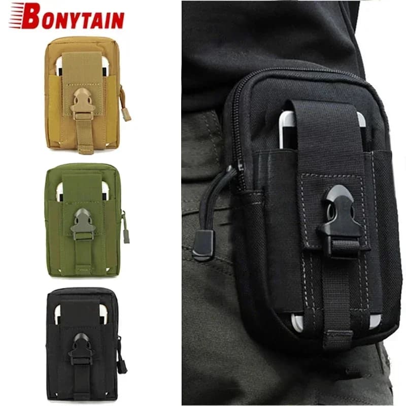 New Men Tactical Springs Waist Waist Belt EoC Phone Pocket Waist Bags Running Camping Accessories Hunting With Soft Back
