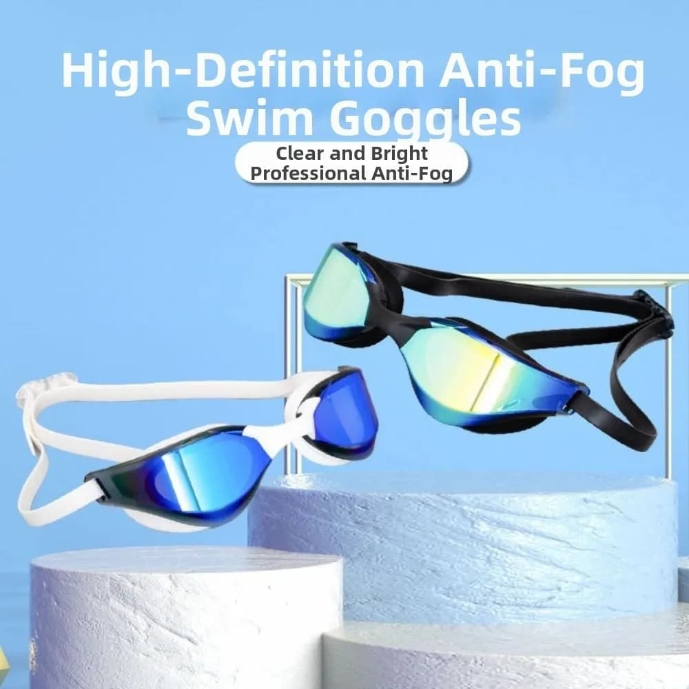 Adult HD Vision Swimwear with UV Protection, Waterproof Electroplated Lens, Anti-loss, Wide Visual, for External