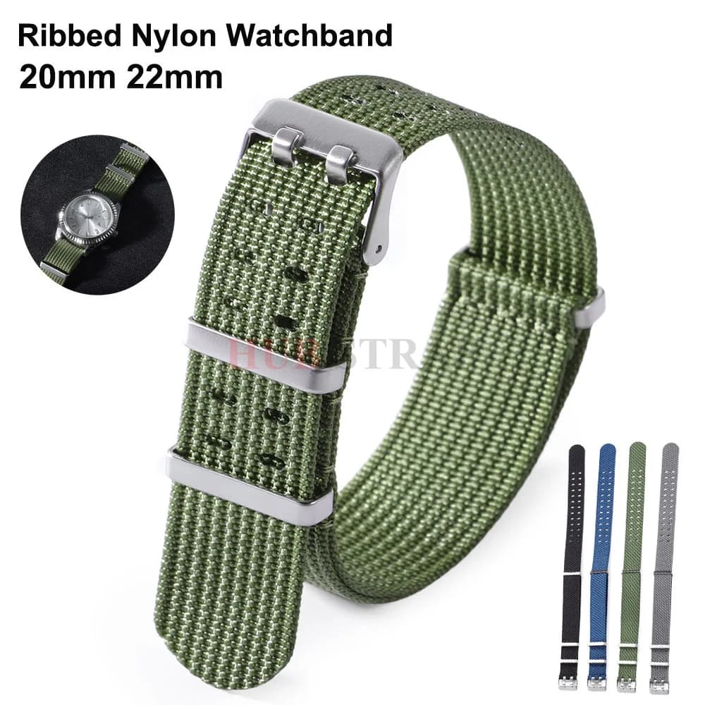 20 22mm Nuovo a costine per cinturino in nylon Seiko cinturino in nylon per Omega per braccialetti per orologi militari accessori per cinturini