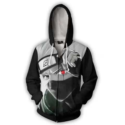 Top da uomo nuovo primaverile, felpa con cappuccio con stampa di personaggi Kakashi