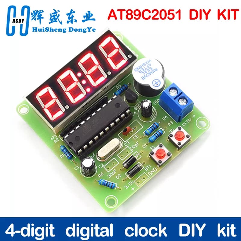 AT89C2051 Orologio elettronico digitale a 4 bit Suite di produzione elettronica Kit fai da te Kit di apprendimento per Arduino