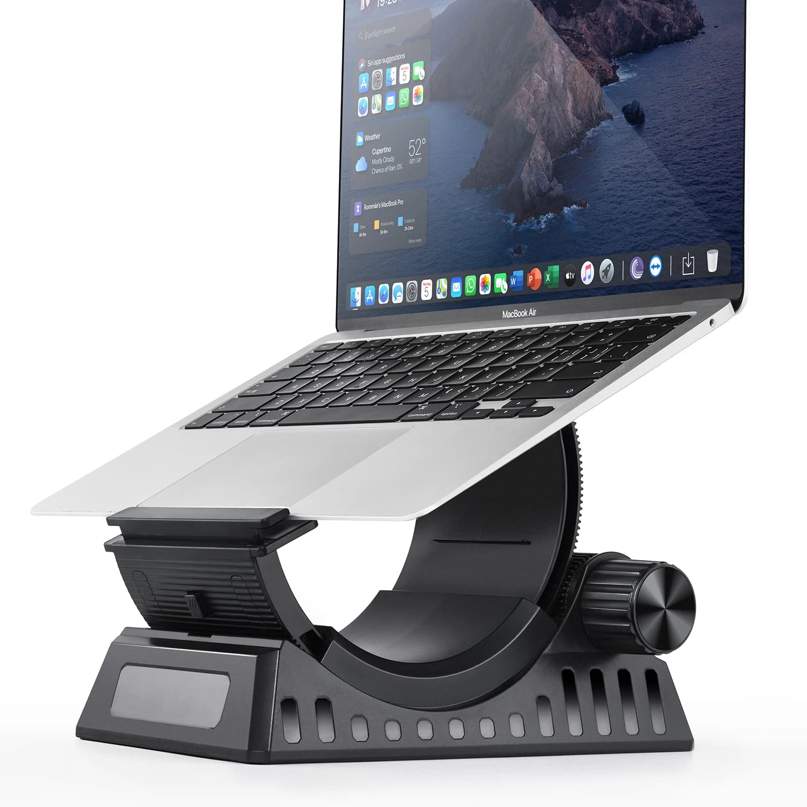 Supporto per laptop da scrivania Oatsbasf Riser 0-53 ° Regolazione dell'angolazione per dispositivi inferiori a 17,3 pollici per MacBook, tablet, notebook, condivisione dello stesso schermo