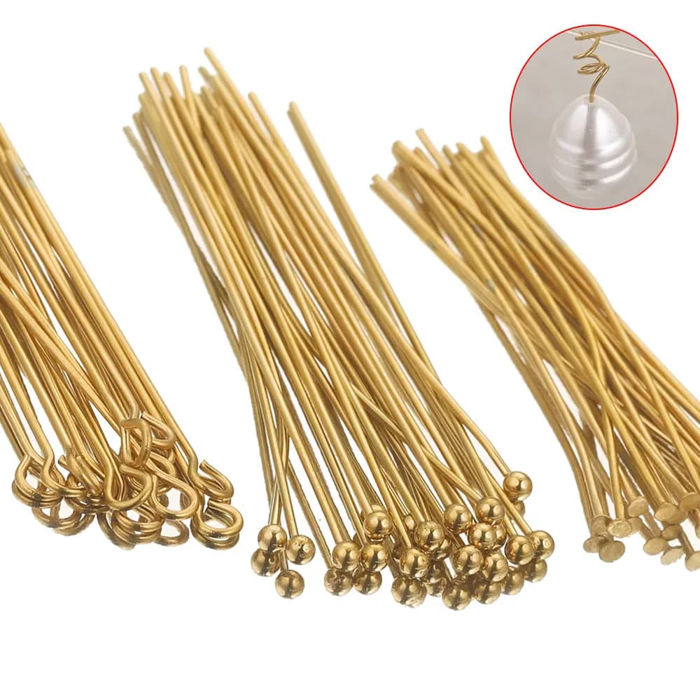 20 pz. Perni a testa piatta con occhiello in acciaio inossidabile PVD da 20-70 mm per perline, orecchini, connettori per artigianato, materiali per la creazione di gioielli