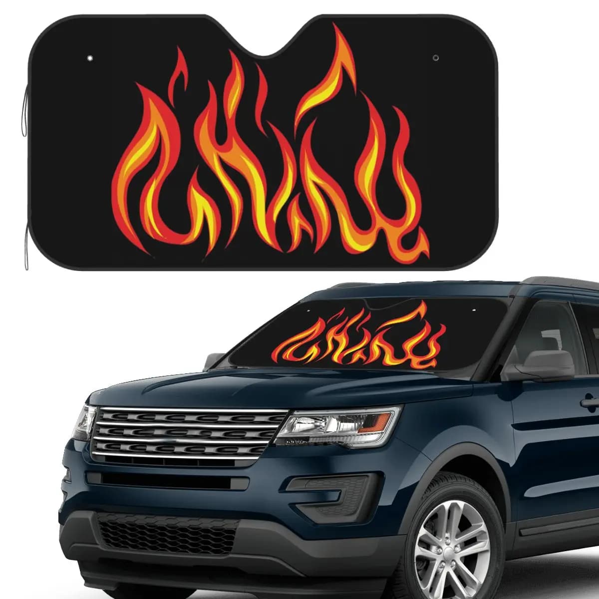Fire Flames Parasole Parabrezza Parabrezza anteriore per auto Finestra Parasole Accessori Coperture