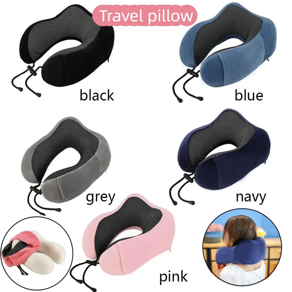 Cuscino in memory foam senza borsa per il trasporto Elementi essenziali da viaggio Cuscini a forma di U Cuscino da viaggio Protezione per il collo Supporto per il collo