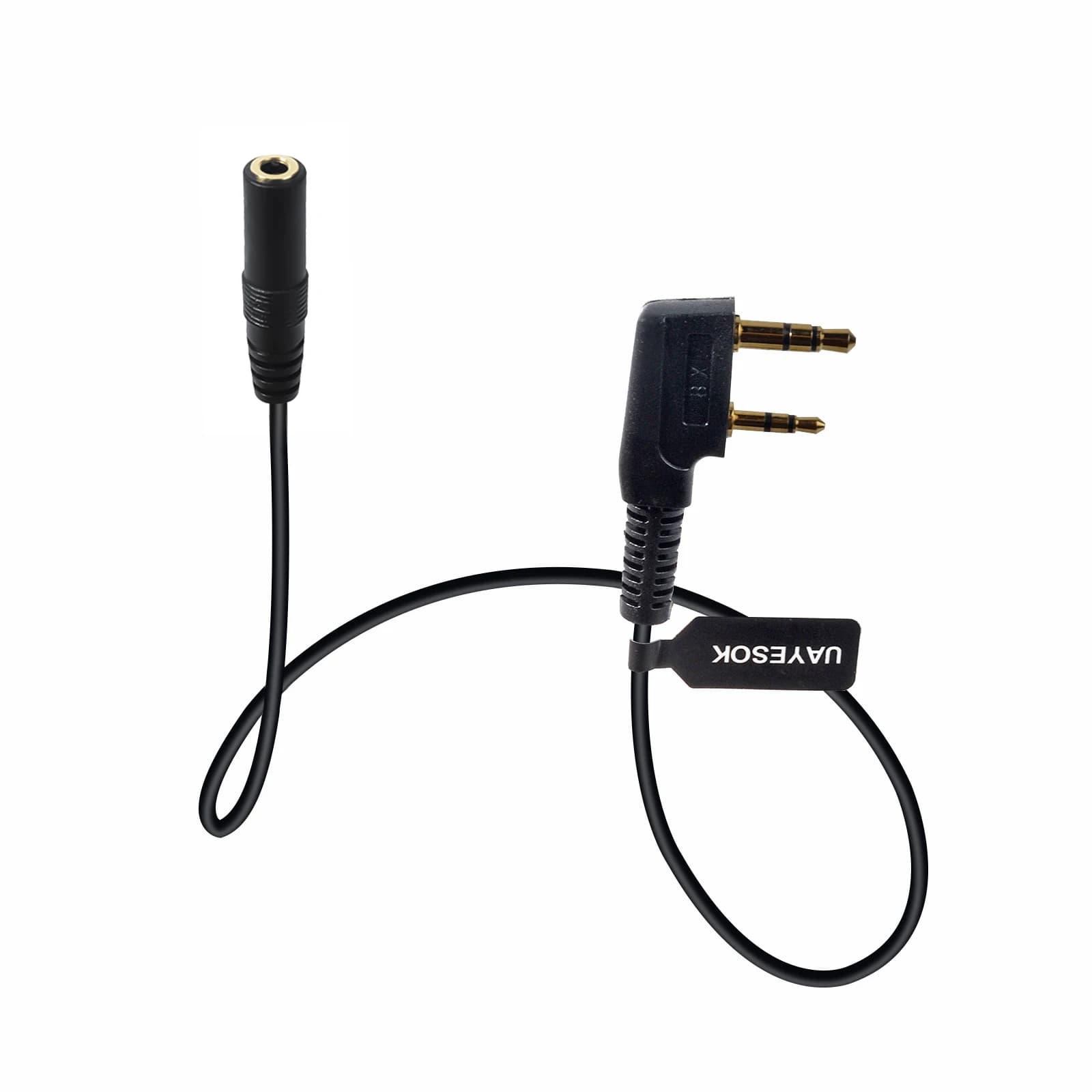Cavo di trasferimento per cuffie auricolare audio femmina da radio a 2 pin a 3,5 mm compatibile per walkie-talkie Kenwood Baofeng Quansheng