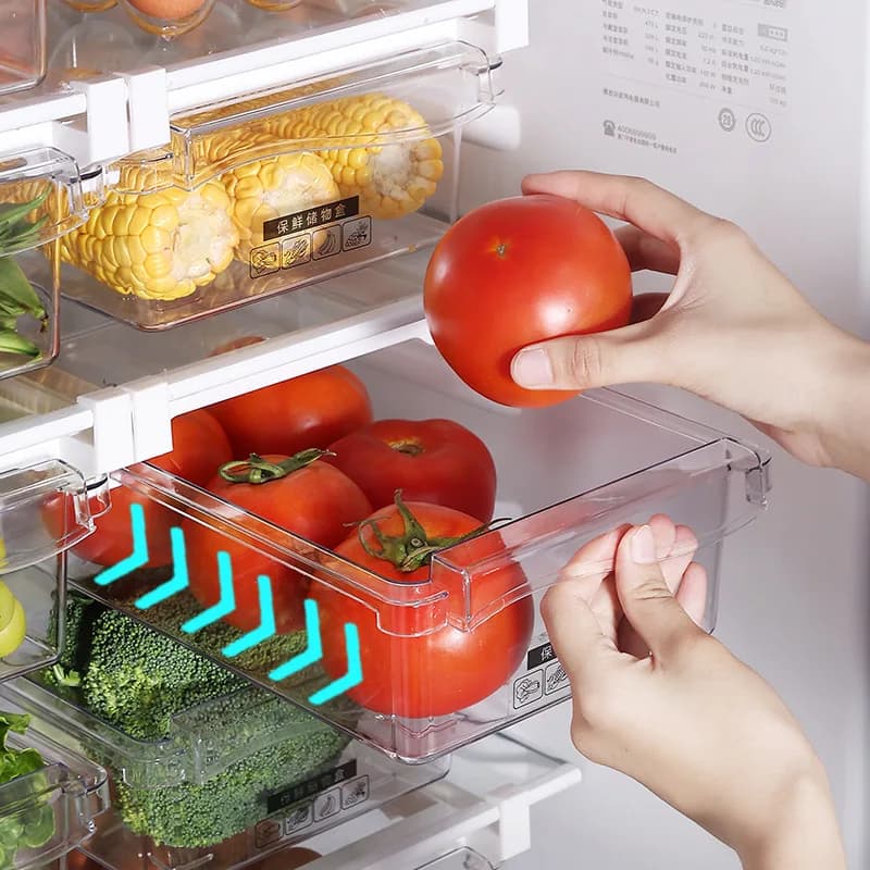 Scatola portaoggetti da cucina Organizzatore per la conservazione di frutta e verdura Contenitore per uova trasparente sotto il ripiano Cassetto del frigorifero