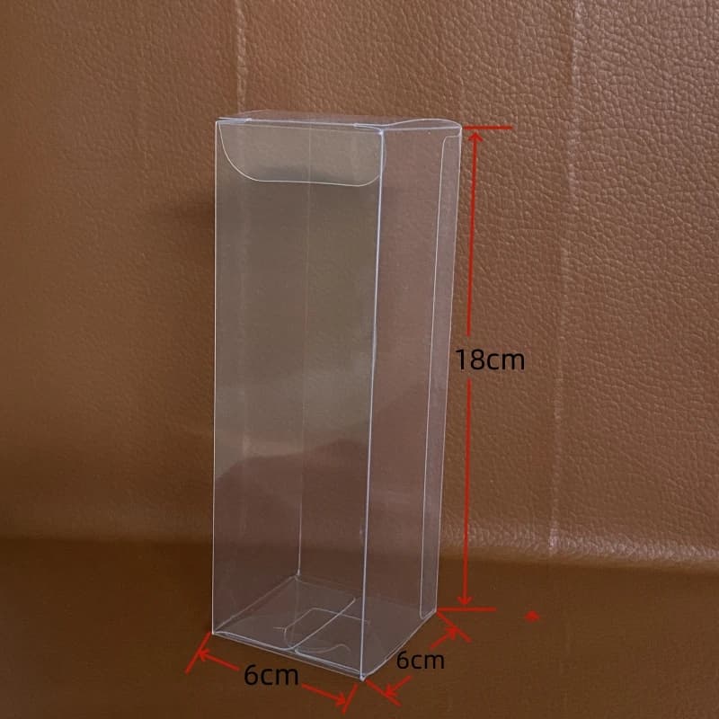 50 pezzi di scatole quadrate pieghevoli in plastica trasparente PET da 7X7X18 cm (2,76X2,76X7,09 pollici) in PVC per confezioni regalo e bambole, trasparenti