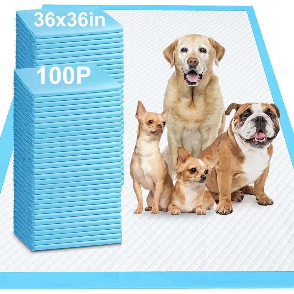 Tappetini Assorbenti per Cani Jumbo 4XL 36x36, Confezione da 100 - Tappetini Assorbenti Rapidi e Impermeabili per Animali Domestici