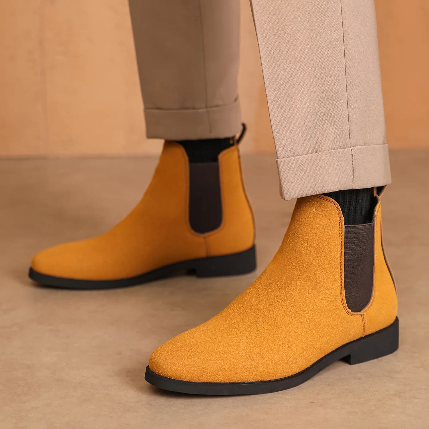 Scarpe casual in pelle da uomo d'affari, scarpe eleganti britanniche, stivali in pelle