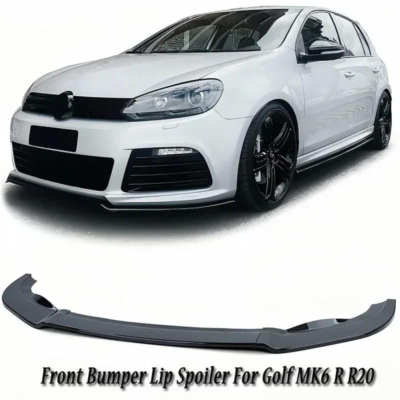 Per Volkswagen Golf 6 MK6 R R20 2008-2013 nero lucido ABS paraurti anteriore per auto Splitter diffusore per labbra Kit corpo Spoiler Guard Tuning