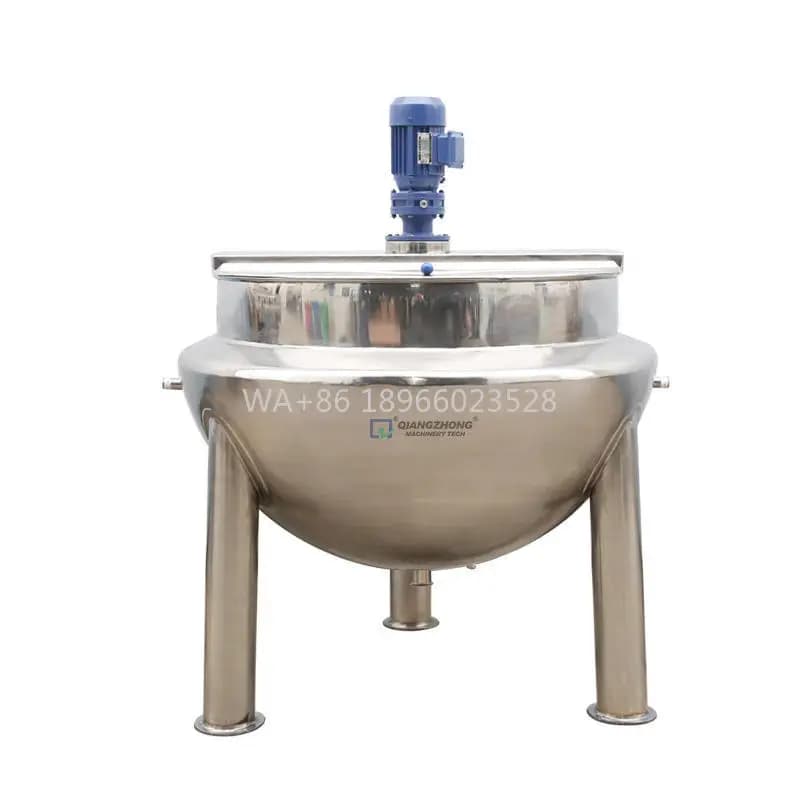 Coated Kettle Sauce Machine Industrial Cooking Pen with Mixer Automatic Inclination Planetary Gas Electric Cooking for Food Mixing