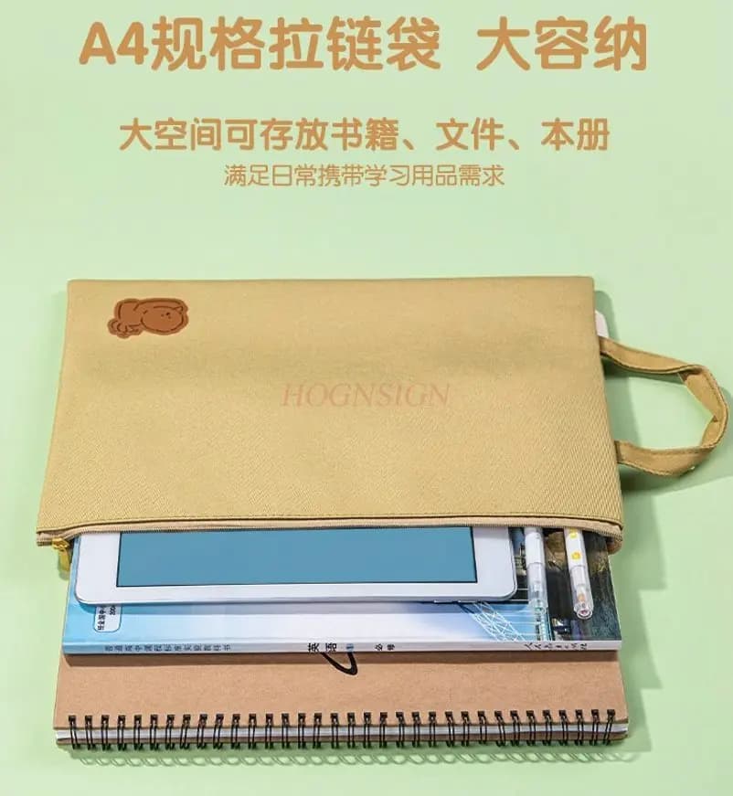 1PCS Thickened file storage bag,student carrying backpack, book bag,zipper style tutoring bag, tote bag,