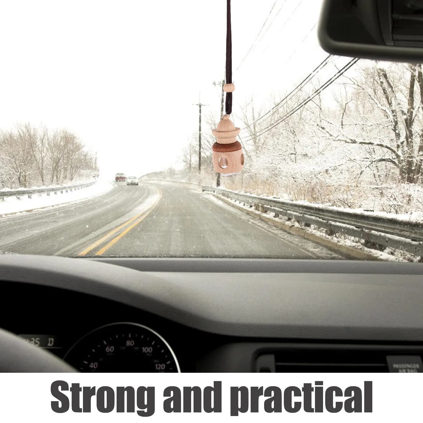 Diffusore per auto in legno per oli essenziali, grazioso deodorante ricaricabile da appendere, decorazione per specchietto retrovisore, aromaterapia per auto
