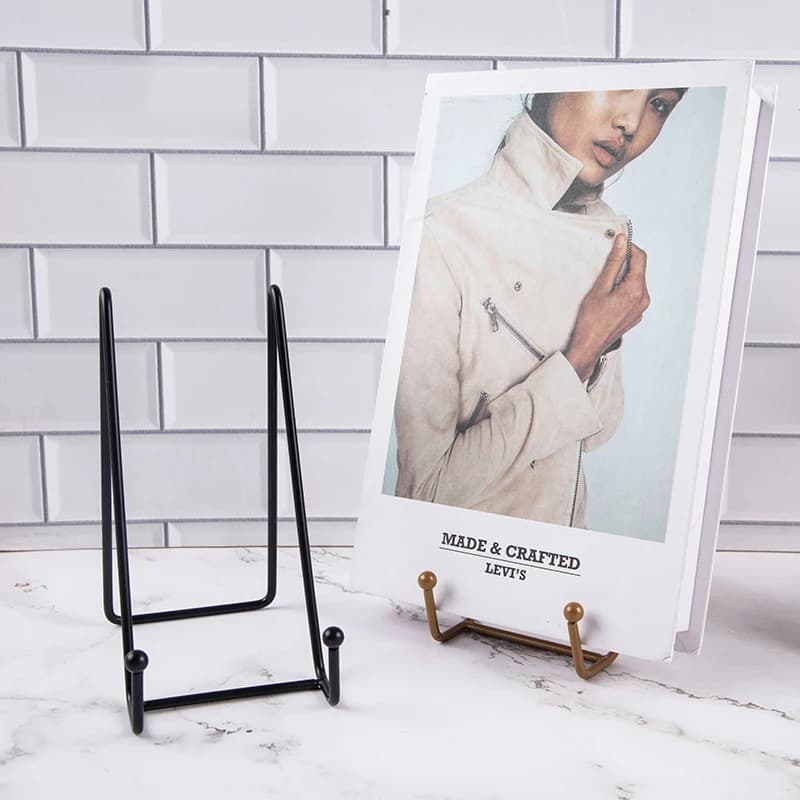 Hot Sale 1PCS Iron Art Magazine Display Stand Dish Rack Plate Bowl Picture Frame Photo Book Pedestal Holder