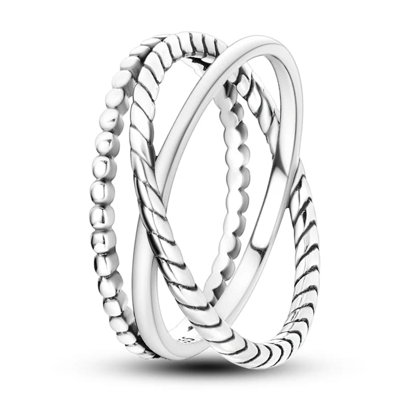 New original rings in sterling silver 925 stackable endless silver ring with zircons for women birthday jewelry gift for wedding anniversary