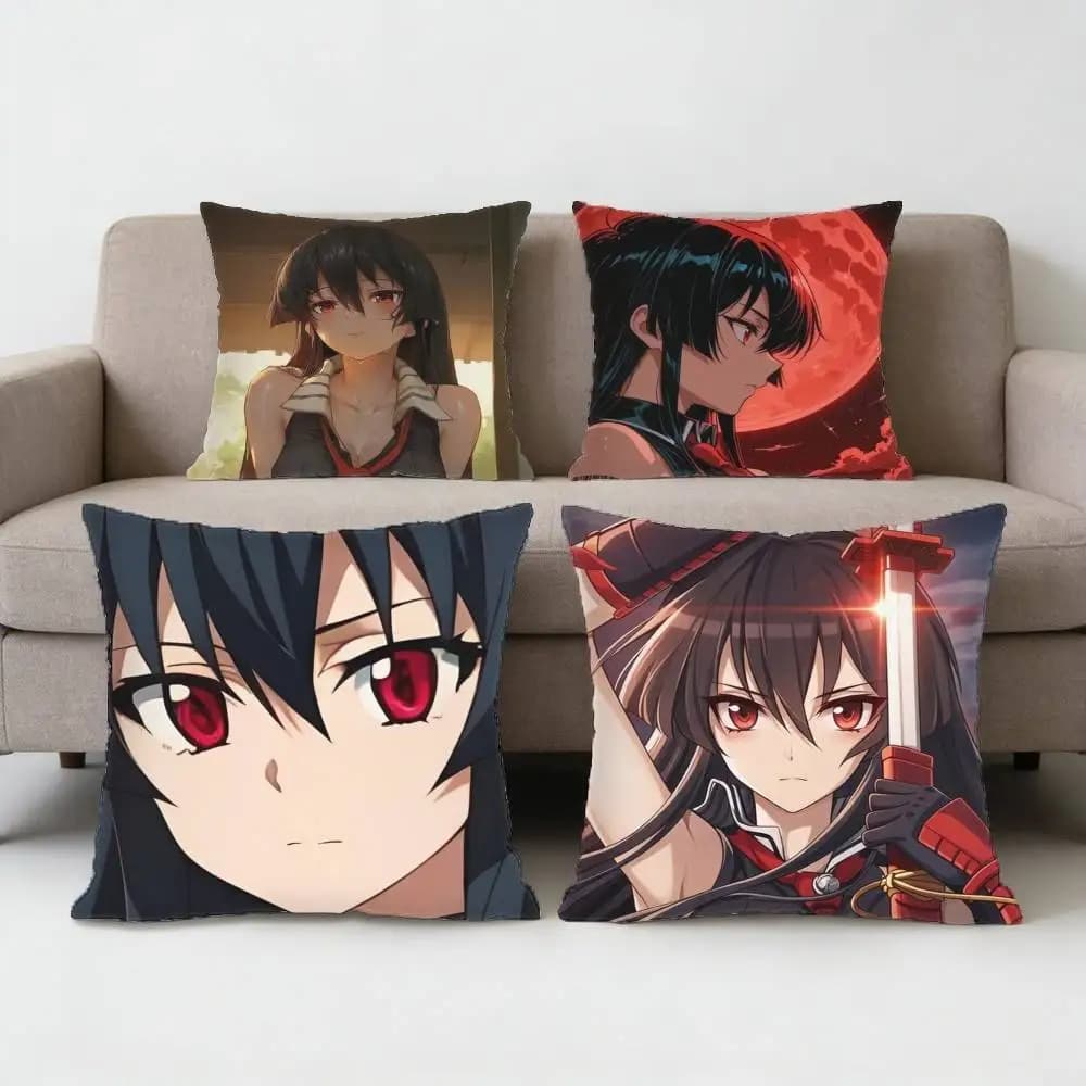 Akame ga KILL! Fodera per cuscino Akame per divano, soggiorno, camera da letto, testiera, schienale, cuscino quadrato per il riposo