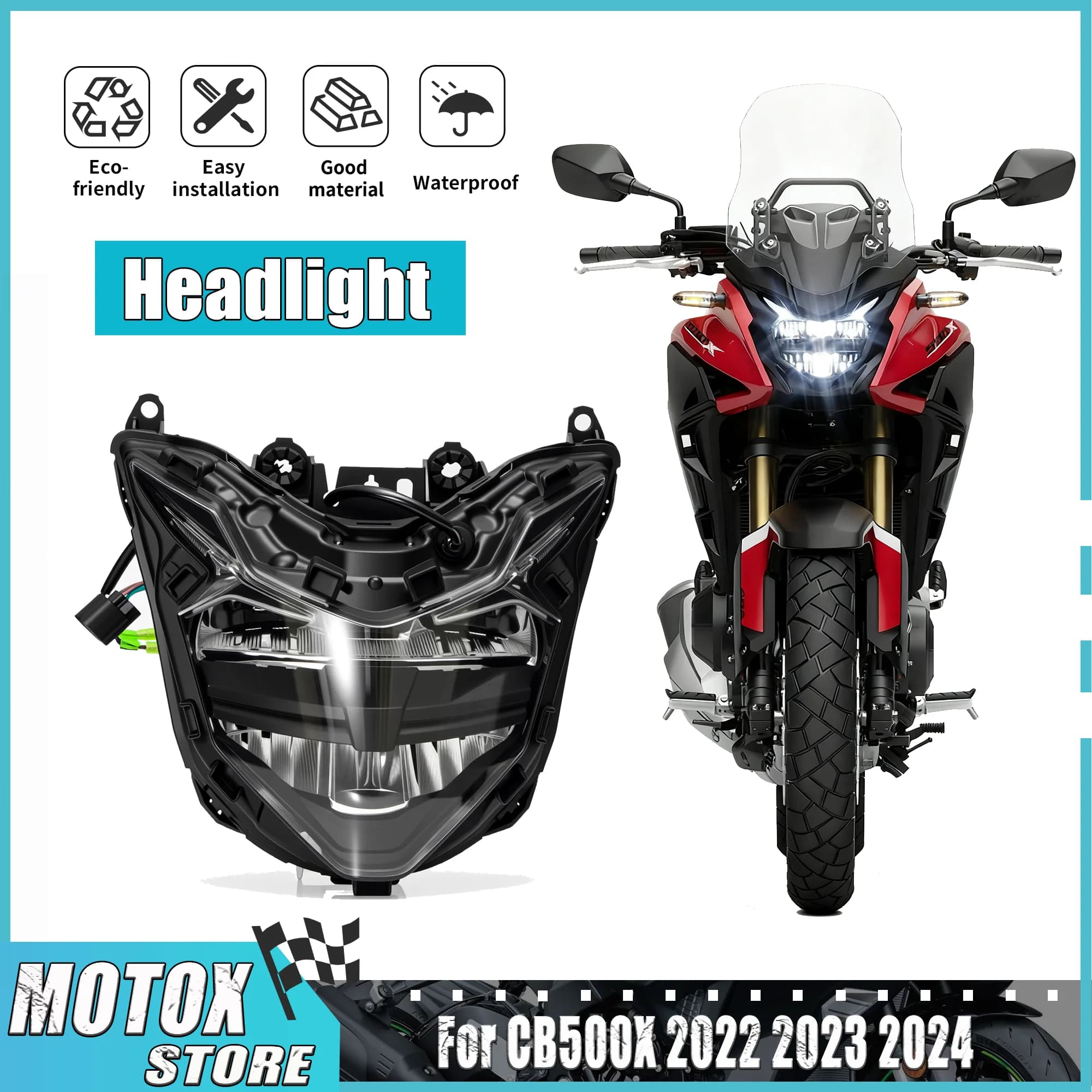 Gruppo faro anteriore moto adatto per Honda 2022 - 2024 CB500X CB500XA Faro LED CB 500X 2023 Faro anteriore