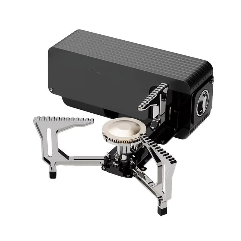 Fornello da Campeggio Portatile Mini Multifuel Pieghevole, Fornello a Gas Butano con Fiamma Regolabile per Avventure all'Aperto