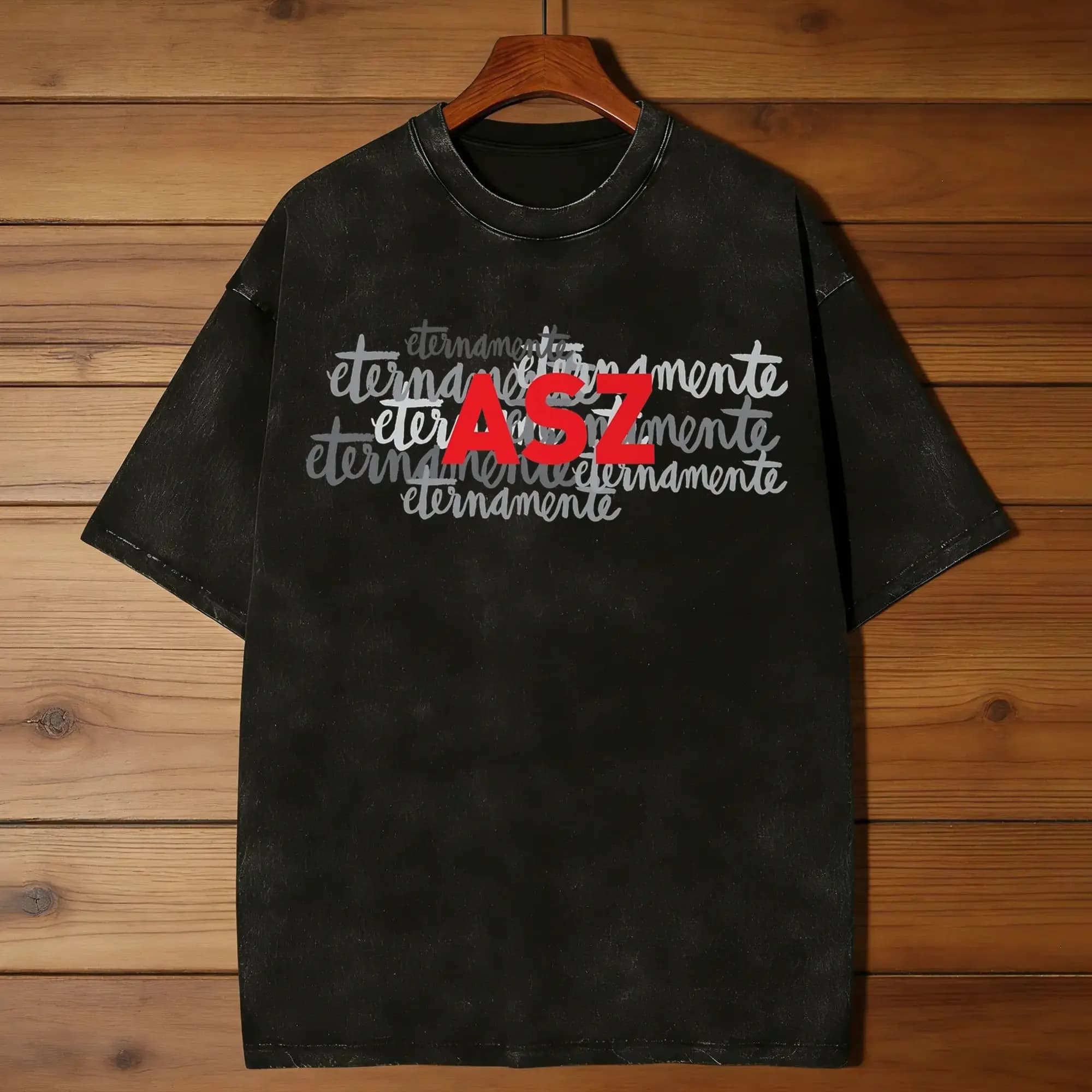 T-shirt Novelty Eternamente ASZ da uomo, girocollo, 100% cotone, lavato, a maniche corte, top originali