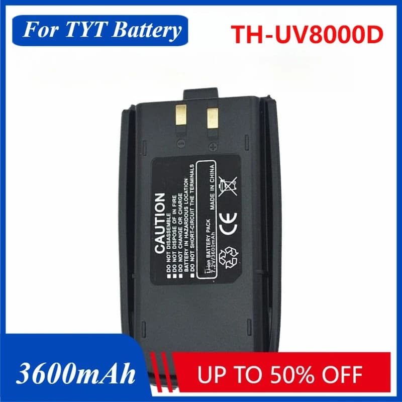 Batteria extra per walkie-talkie da 7,2 V 3600 mAh per radio bidirezionali TYT TH-UV8000E UV8000D Batteria ricaricabile agli ioni di litio TH-UV8000D