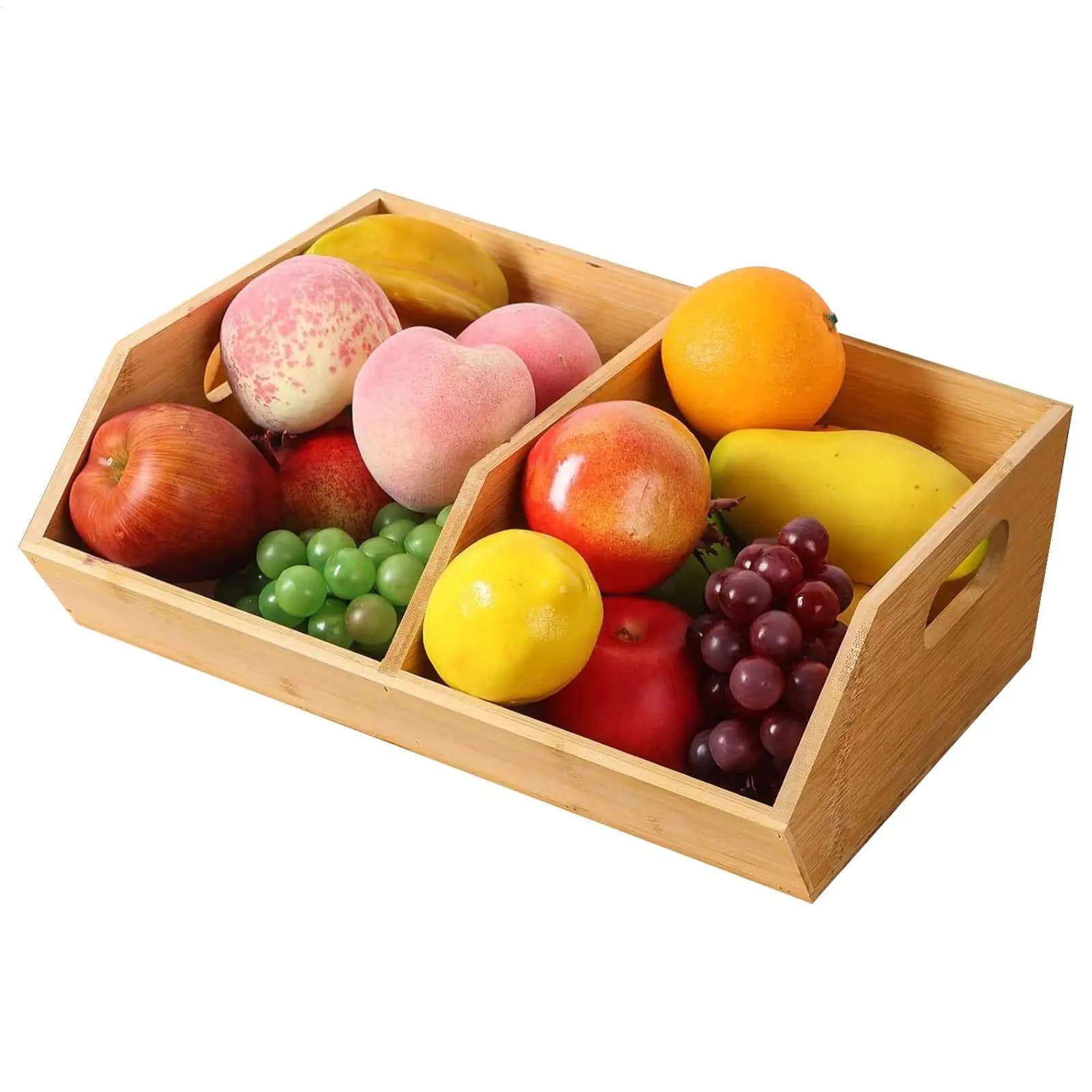 Contenitori in Legno Impilabili per Dispensa, Cesti Portaoggetti per Cucina, Bagno, Alimenti, Snack, Patate, Cipolle, Casa