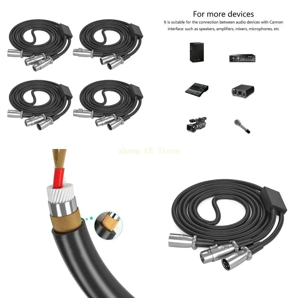 M5TD 3pin maschio a doppia femmina y splitter adattatori cavo filo per altoparlanti amplificatori