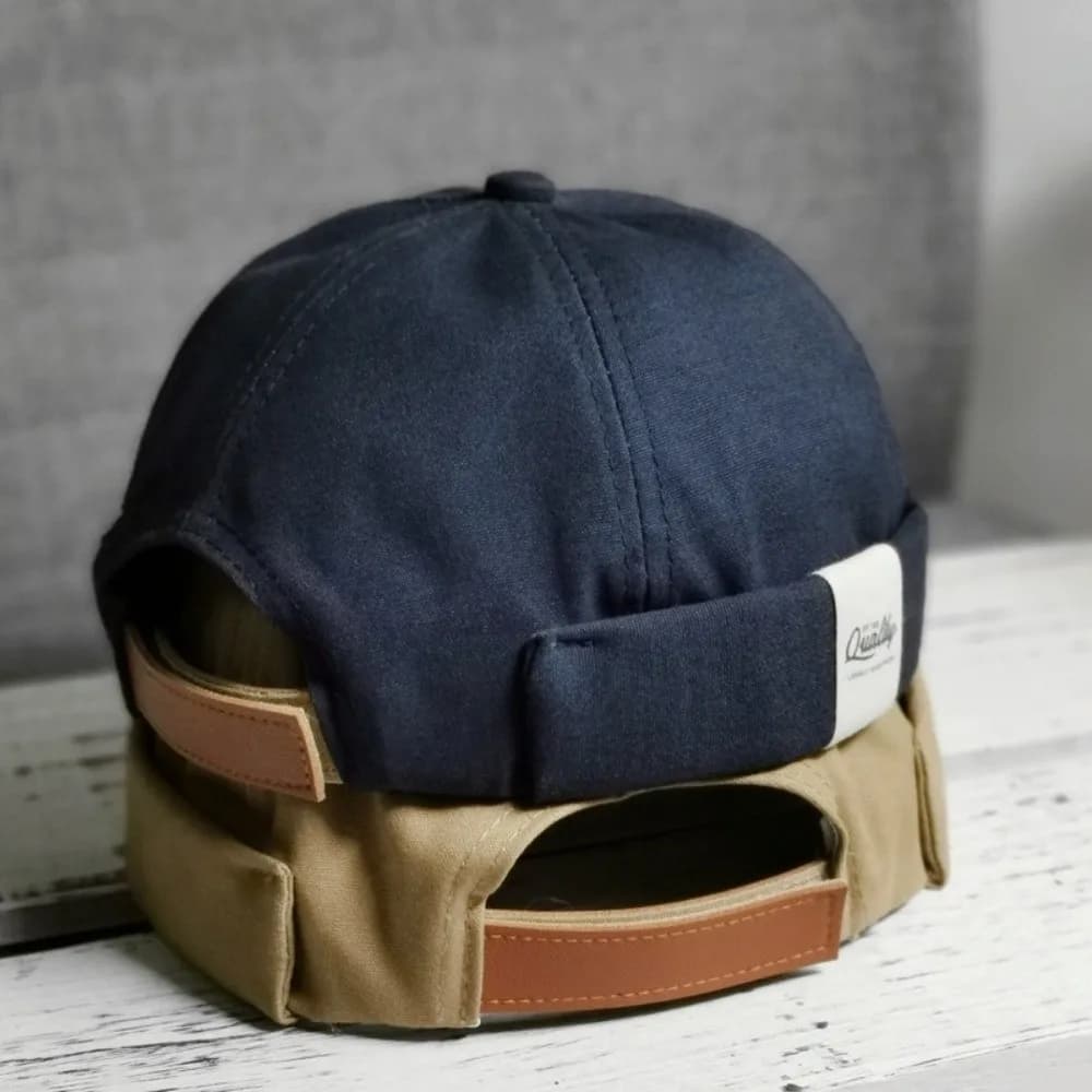 Unisex Adjustable Docker Cap Brimless Hip Hop Sun Hat Solid Color Beanie Hat Spring and Summer