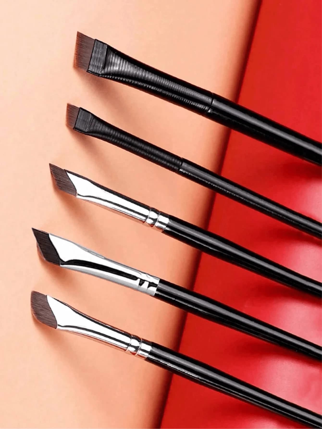 Set di pennelli per il trucco da 5 pezzi, include pennelli per ombretto, contorno e sopracciglia - Strumenti cosmetici morbidi e delicati sulla pelle, kit da viaggio portatile, pennello per sopracciglia, pennello per ombretto, spoolie, pennello spoolie, omaggi