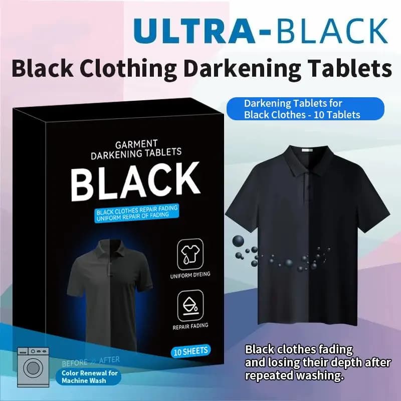 New 10Pcs Enhanced Black Laundry Tablets Black Clothing Color Restorer Sheet Black Clothes Pants Laundry Tablets Prevents Fading