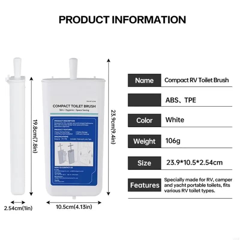Plastic Toilet Brush and Holder Set Bathroom Accessory for Travel Trailers