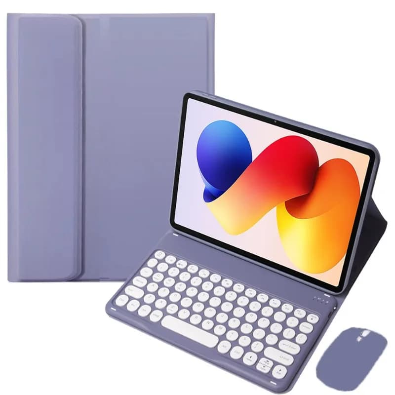 Custodia con tastiera per Xiaomi Redmi Pad 2 Pro 12.1 pollici 2025, custodia con supporto e tastiera rotonda per tablet, spagnolo, portoghese, inglese