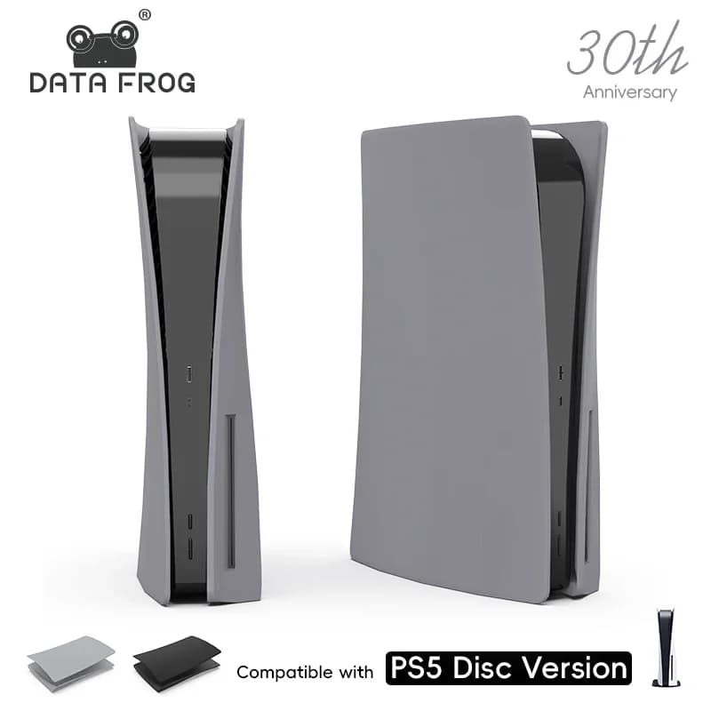 DATA FROG Placche frontali nere per PS5 Disc Edition - Custodia protettiva per console di ricambio Custodia protettiva Accessori da gioco
