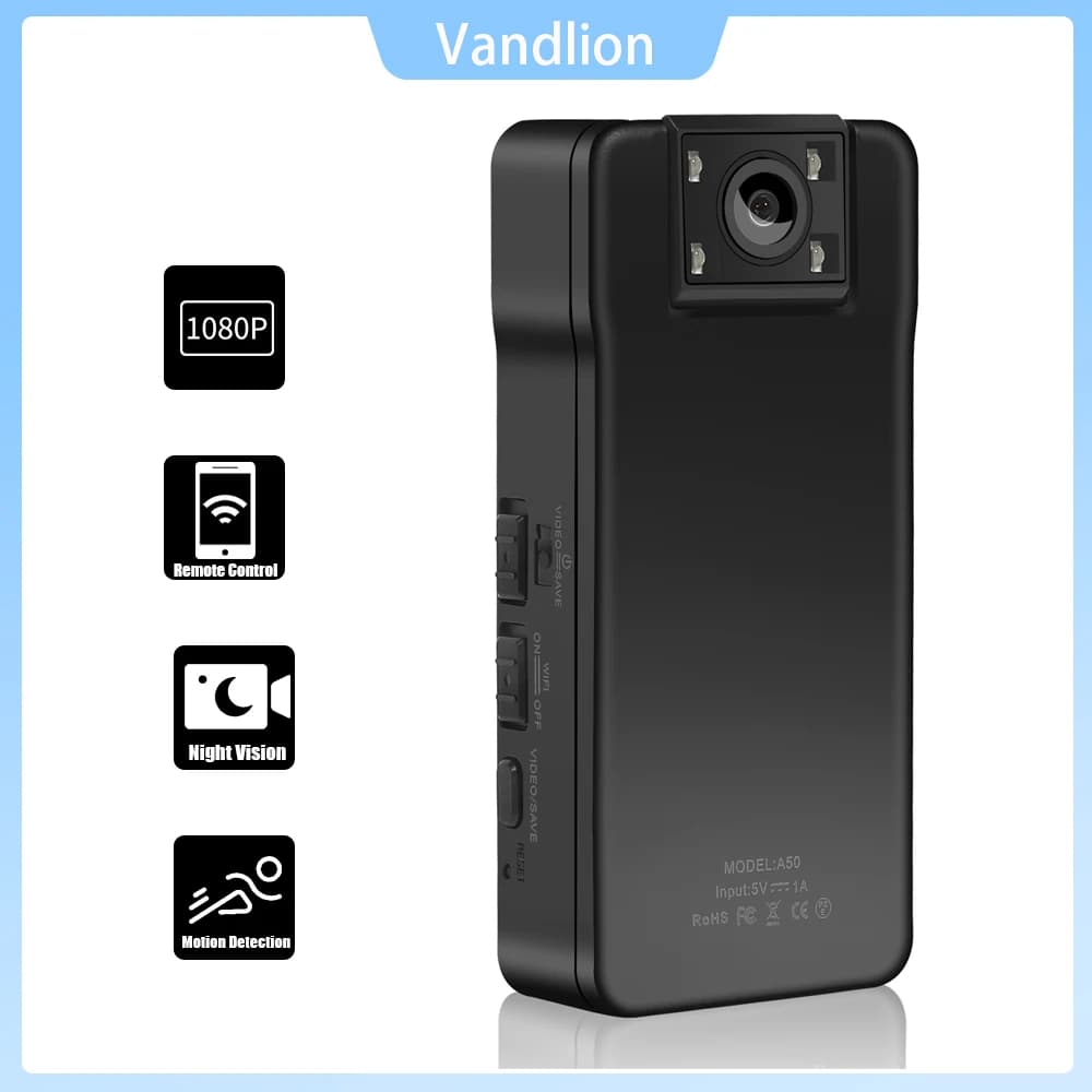 Vandlion A50 Digital Mini WiFi Camera 90 Degrees Wide Angle Rotation Lens Wireless Video Recording Full HD 1080P Sports DV