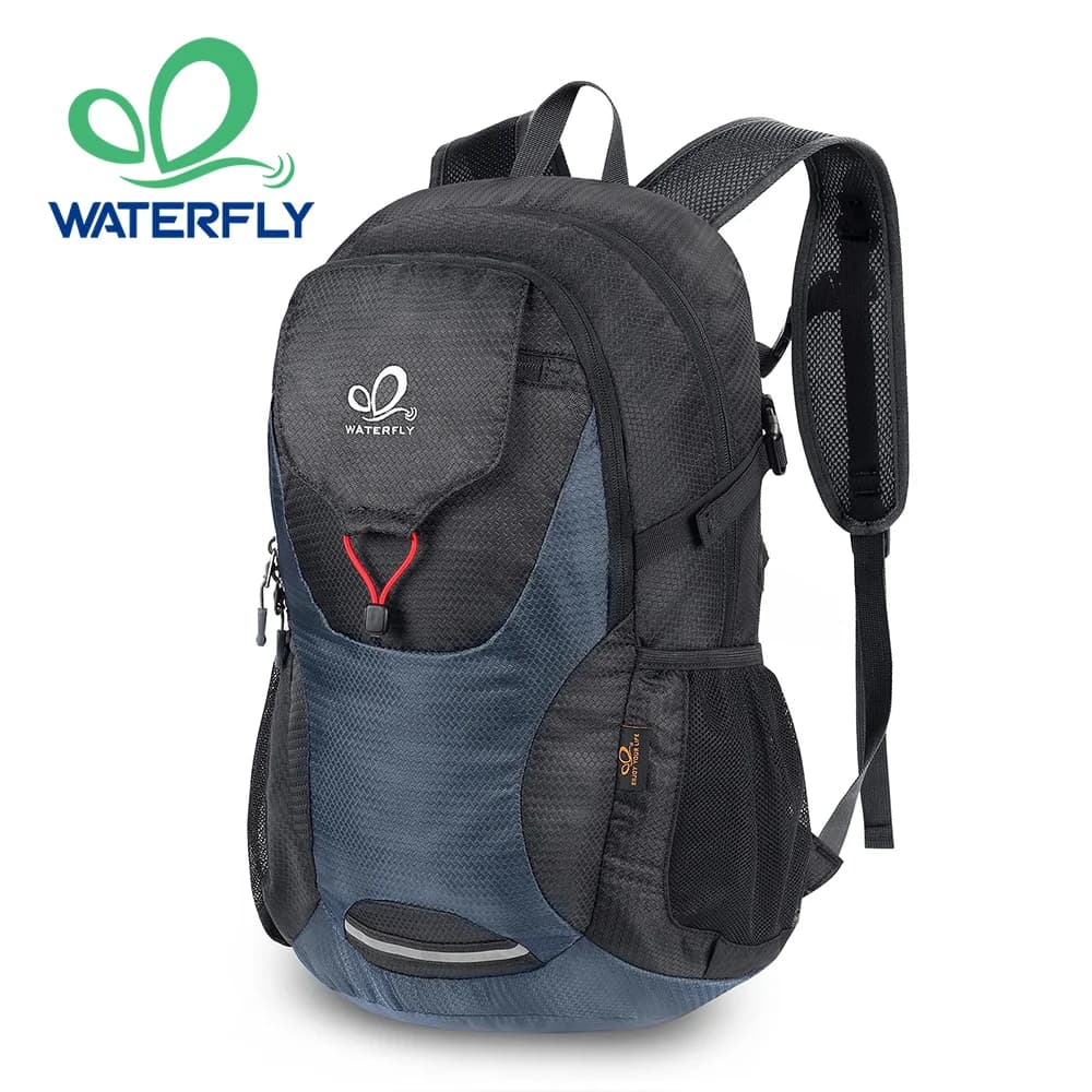 WATERFLY Zaino da trekking leggero e ripiegabile Zaino da viaggio pieghevole da 30 litri Borsa per laptop Zaino da campeggio ultraleggero per donna uomo