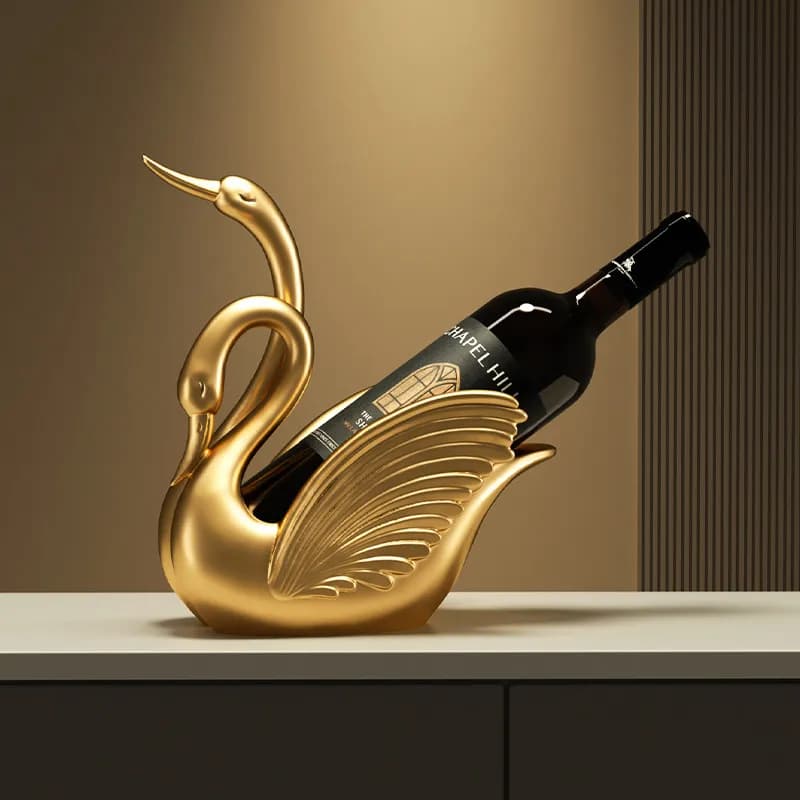 Light Luxury Swan Wine Rack Wine Holder Storage Shelf Wear-Resistant Resin Sideboard Wine Cabinet Desktop Decor Ornament