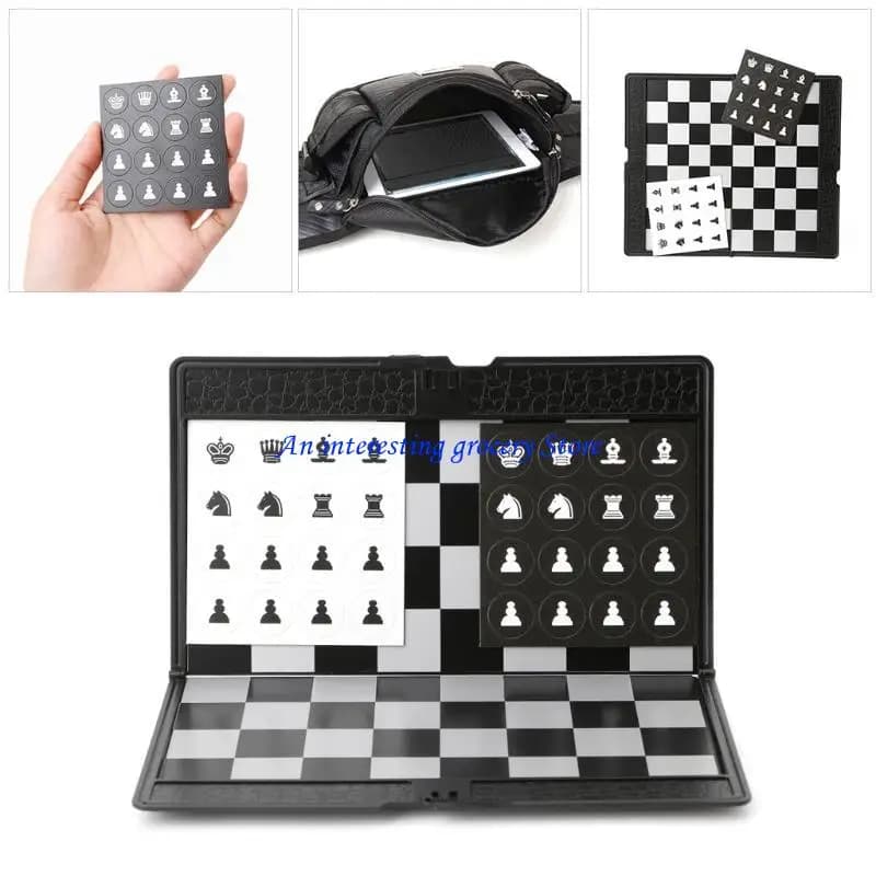 652D Pocket Folding International Chess Set Board Checkers Plane