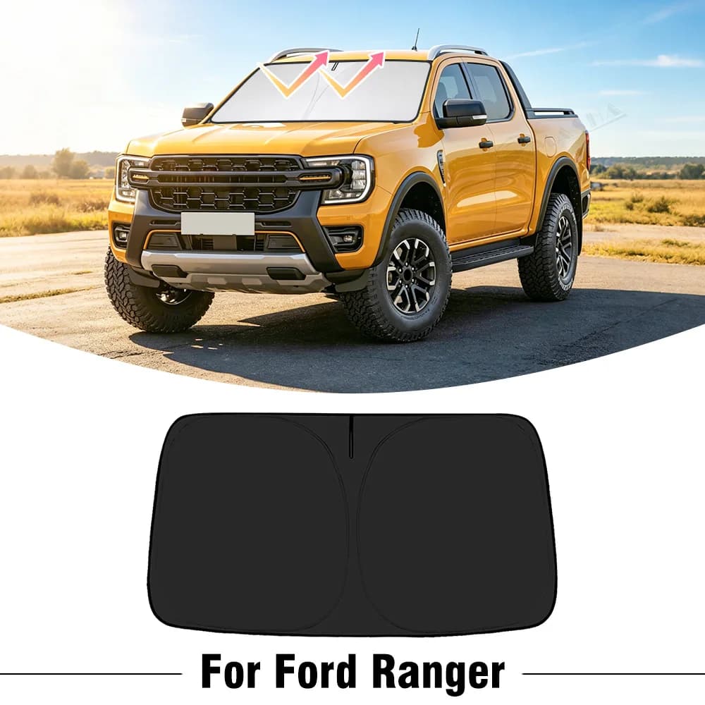 Car Windshield Sunshade Cover For Ford Ranger 2016-2023 2024 2025 2026 Front Window Sun Shade Visor UV Protection Accessories