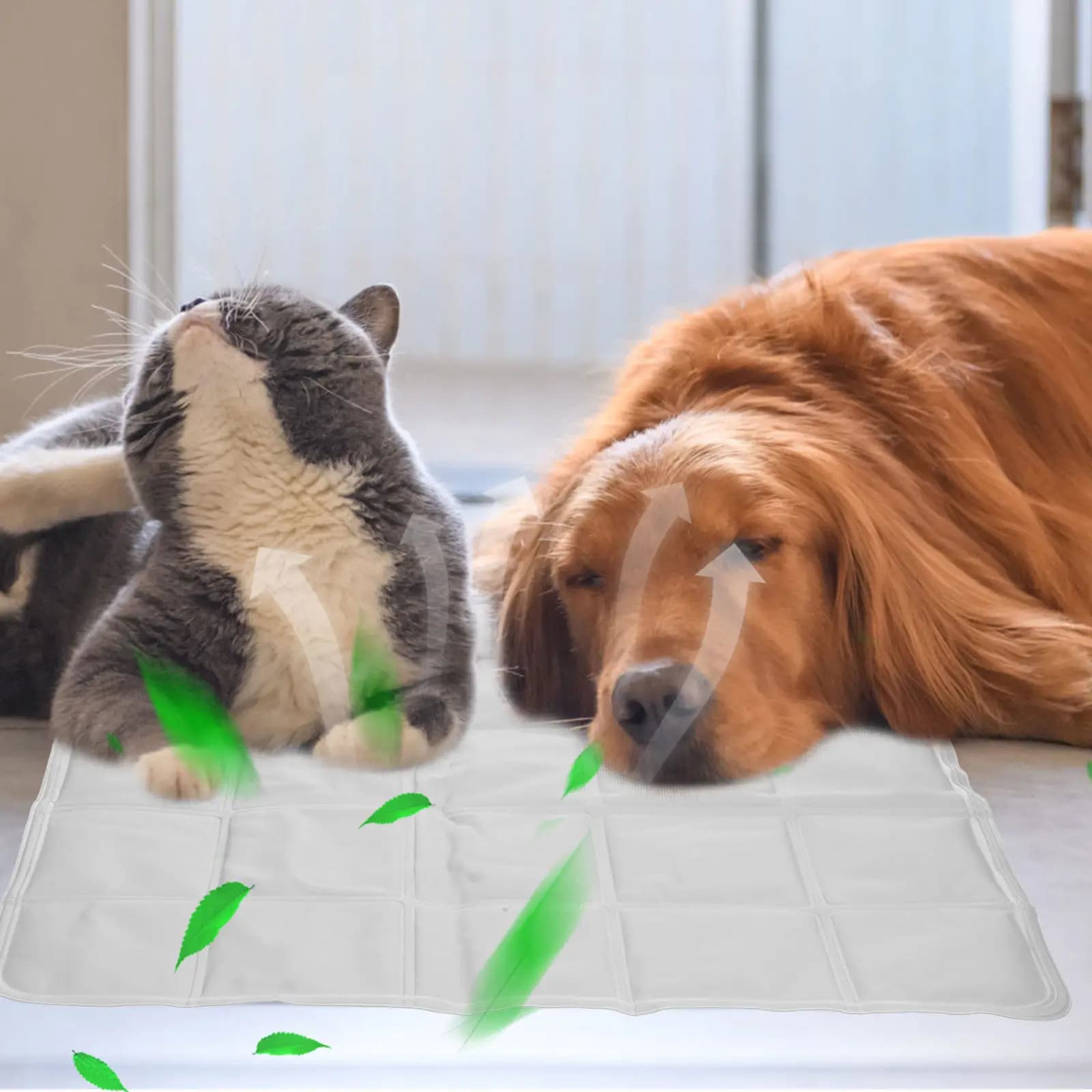 Tappetino Refrigerante per Cani, Cuccia Estiva Rinfrescante per Animali Domestici, Superficie Antiscivolo, Facile da Pulire, Leggero, Pieghevole, Comodo per l'Estate