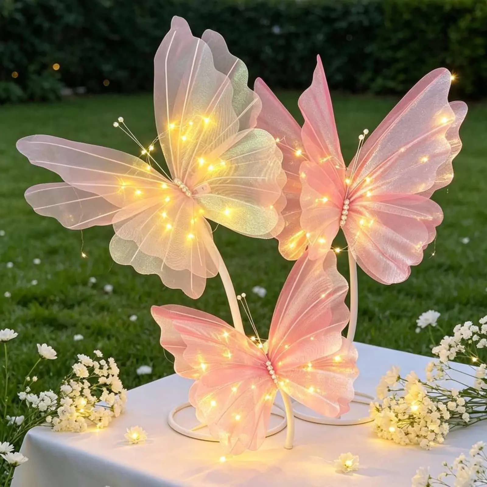 Set di 3 Luci LED a Forma di Farfalla, Illuminazione Decorativa Romantica per Eventi e Matrimoni