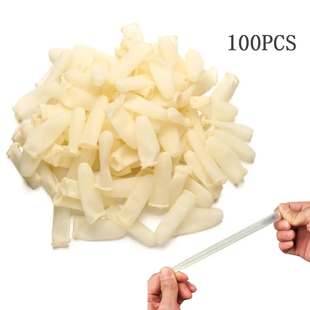 100 pz/set guanti protettivi per le dita guanti riutilizzabili in gomma naturale per dita in lattice antiscivolo