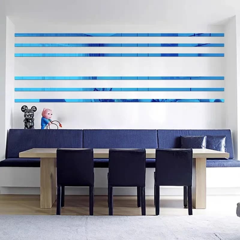 Striscia decorativa autoadesiva in acrilico a specchio da 2 metri, linea piatta dorata per bordi di pareti e soffitti, decorazione murale per soggiorno e casa.