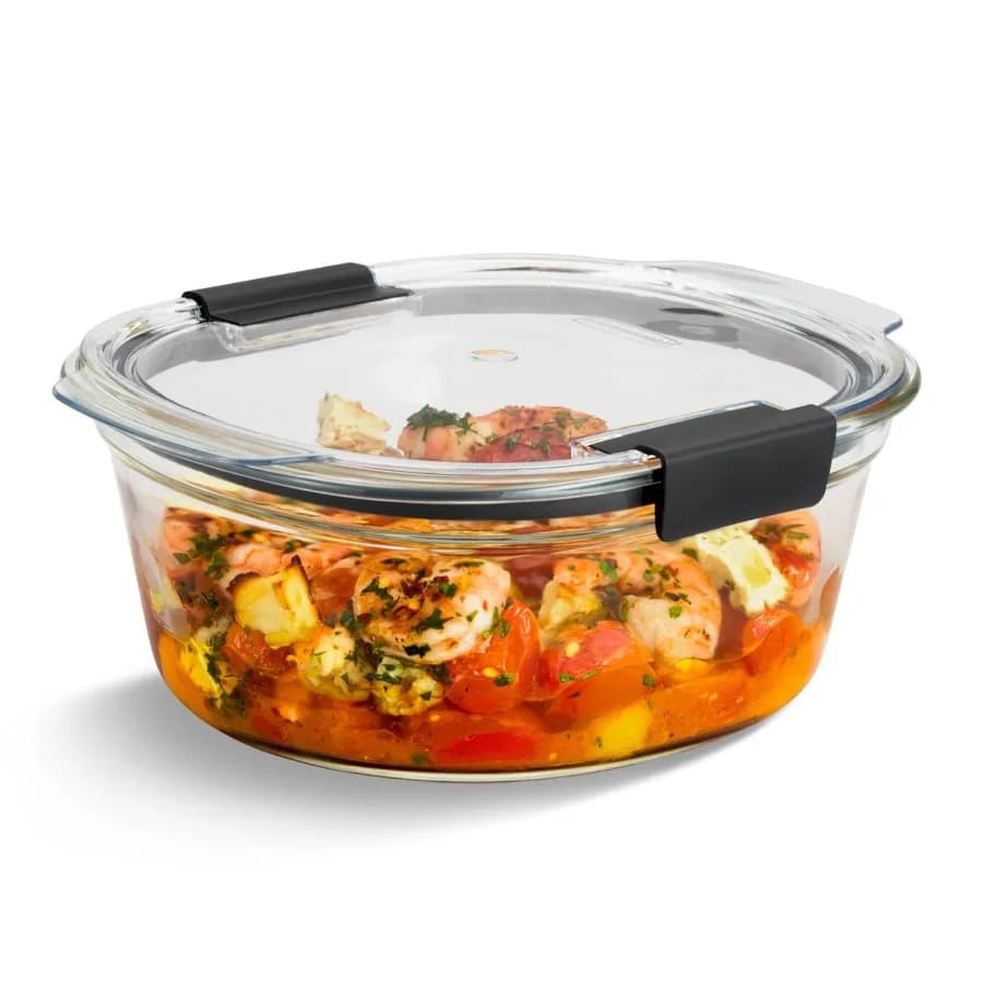 Brilliance Glass Round Leak-Proof 6.1-Cup Food Storage Container