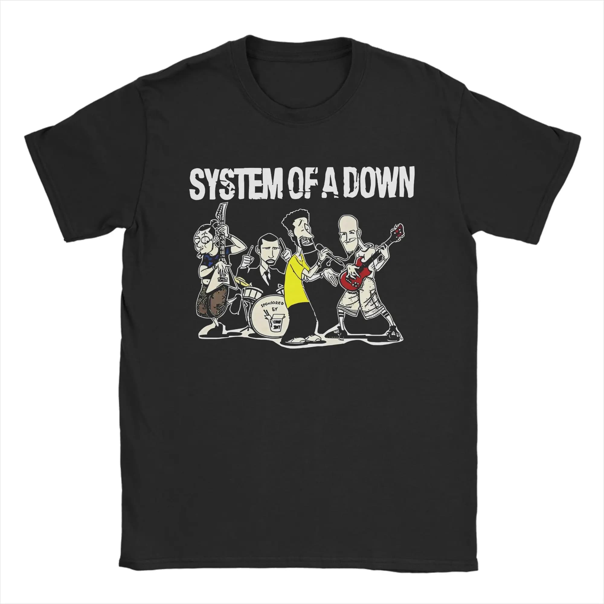 Retro System Of A Down Art T Shirt Uomo Girocollo Manica corta Top Camicie Punk Rock Band 100% cotone Abiti estivi