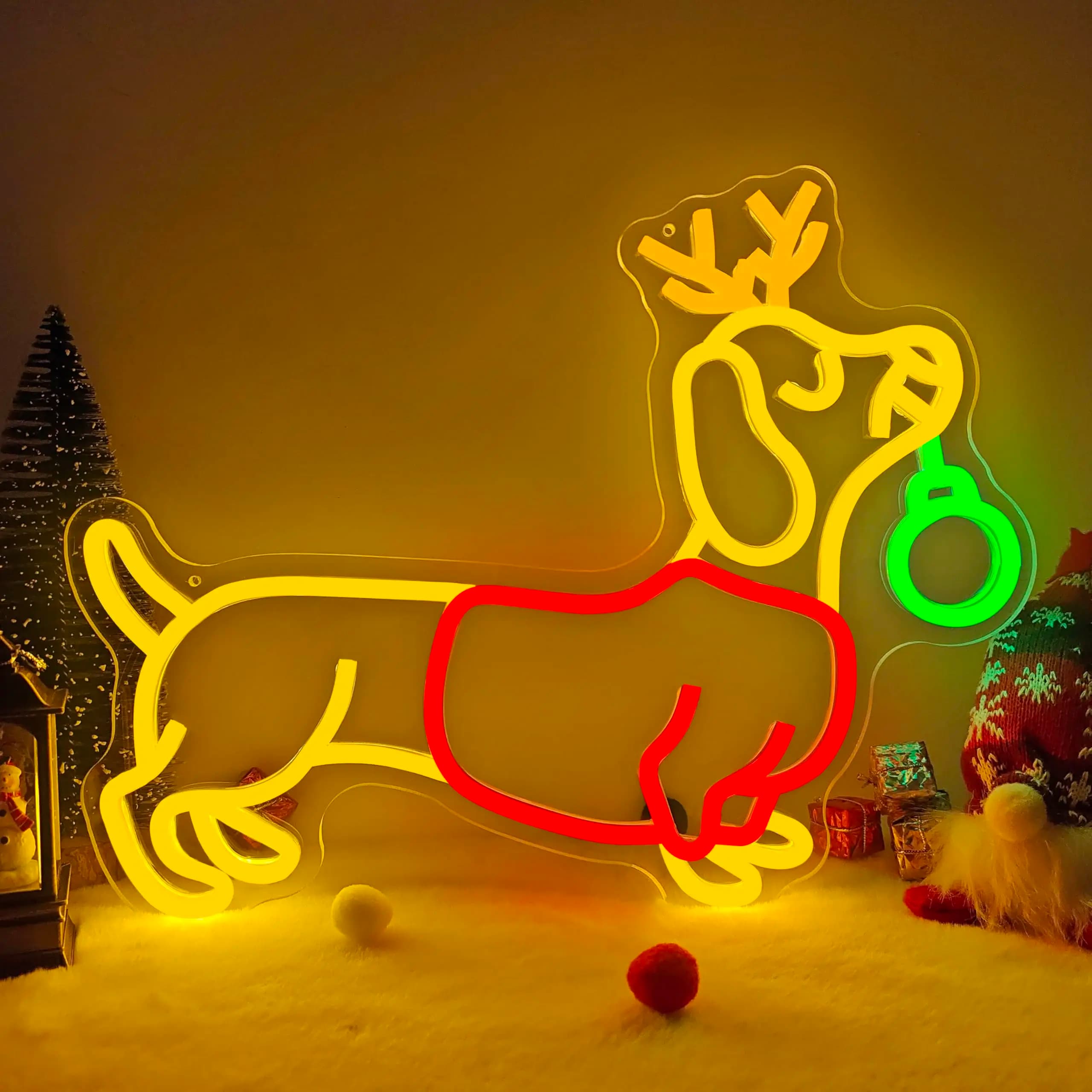 Bassotto Luce al neon per la decorazione della parete Camera da letto di Natale Dimmerabile Cane Led Insegna Weiner Dog Light Up Sign per la decorazione domestica della stanza