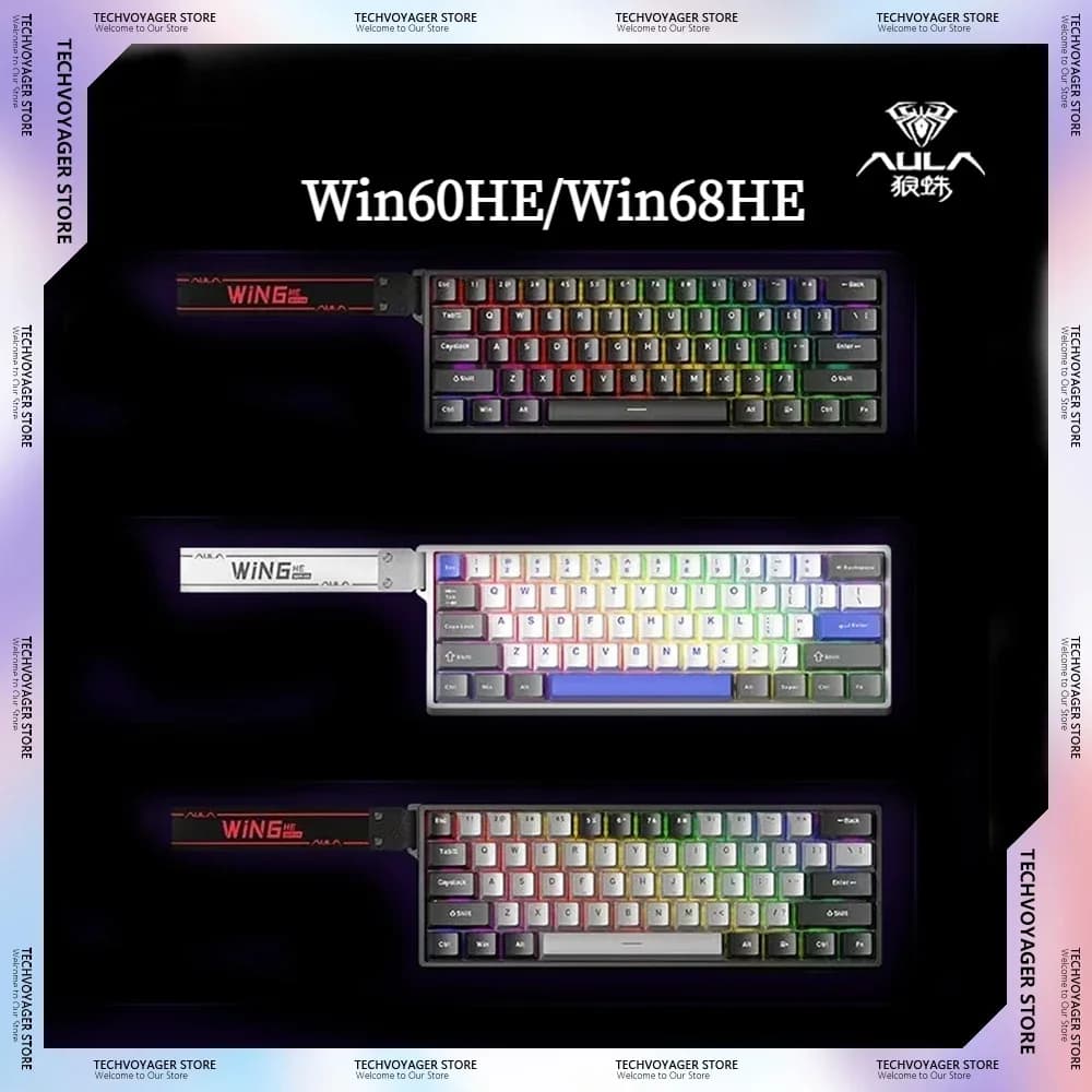 AULA Win60 Win68 Interruttore magnetico Tastiera meccanica Hot-swap Rgb 8k Wired Personalizza Tastiera da gioco PC Ufficio E-sport Regalo