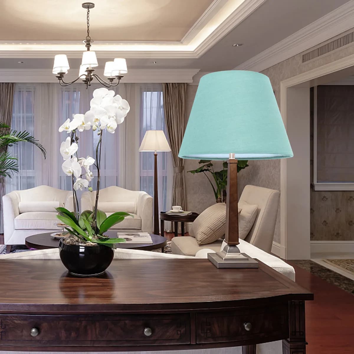 1 Pezzo Paralume in Tessuto Verde Scuro Stile Bolla con Clip per Camera da Letto e Soggiorno, Illuminazione Decorativa Diffusa, Protezione dalla Polvere, Caldo e Accogliente