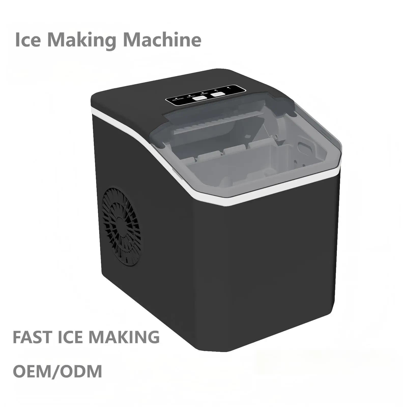 Macchina per il Ghiaccio Elettrica Intelligente a 9 Cubetti, Mini Portatile con Ingresso Acqua in Bottiglia per Uso Domestico e Alberghiero