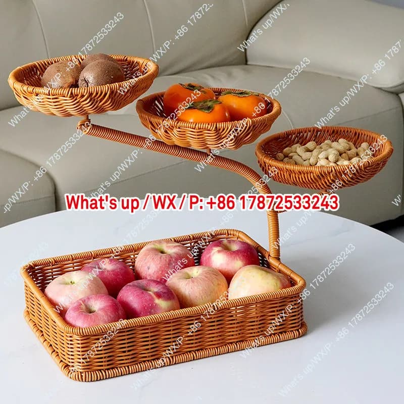 Creative multi-layer fruit basket with fruit rack, Chinese style living room placement, dried fruit tray, afternoon tea tray